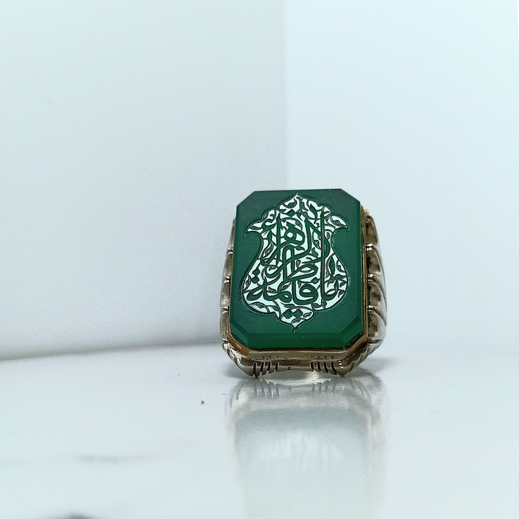عقیق کهنه سبز حکاک استاد محقق، ذکر یا فاطمه الزهرا